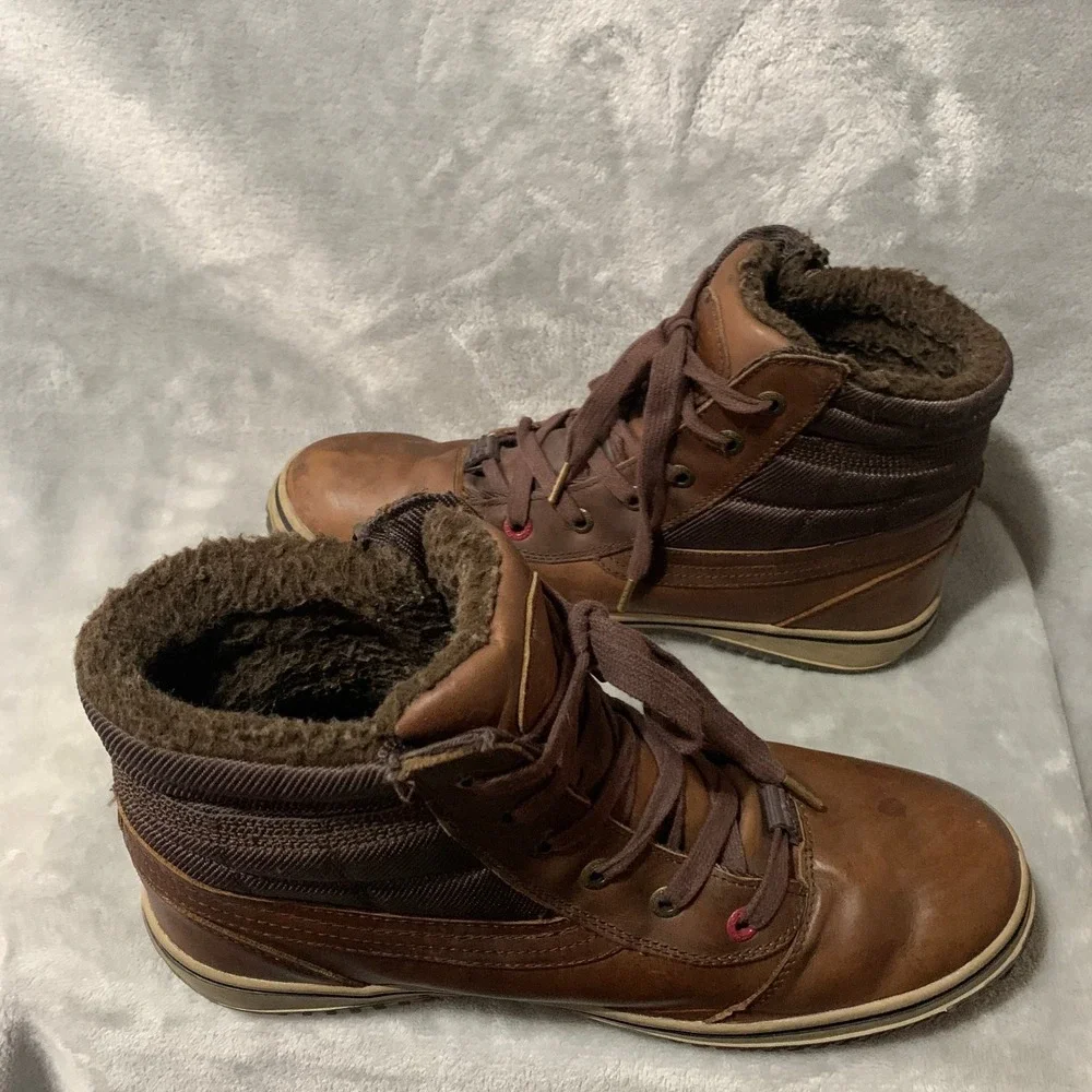 Pajar Boots Men's Brown Leather‎ Insulated Waterproof Winter Snow Boots
